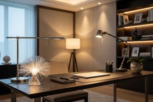 ایدههای نورپردازی میز کار با لامپ کریستال فیبر نوری